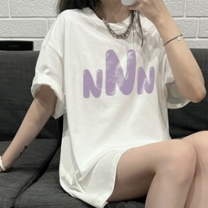 NNN 알파벳 프린팅 반팔 티셔츠 MH1742