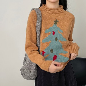 크리스마스 트리 루즈핏 스웨터 니트 MN1970